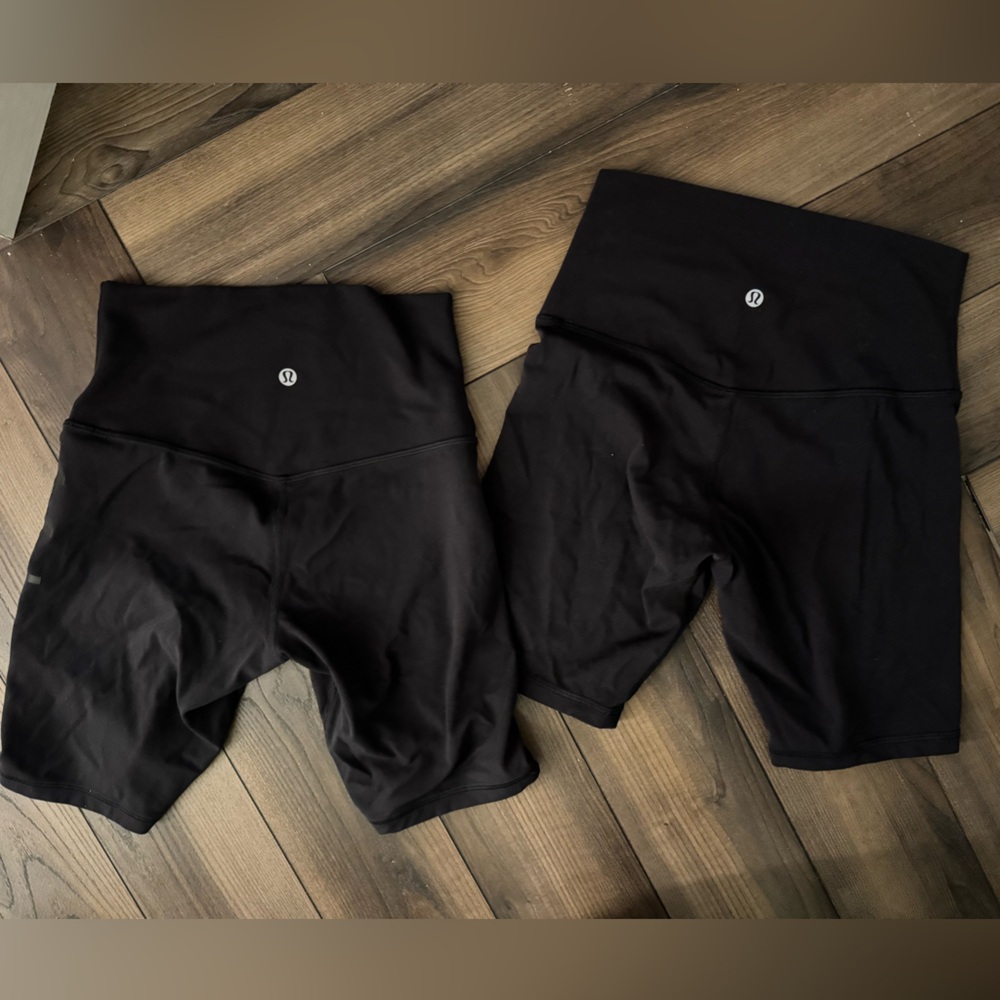 2 Pairs-Lululemon Black High-Waisted Shorts